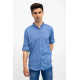 Стильна чоловіча сорочка, блакитна з принтом, 511F016