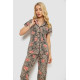 Піжама жіноча з принтом, колір бежевий, 243R19012