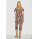 Піжама жіноча з принтом, колір бежевий, 243R19012