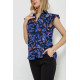 Блуза з квітковим принтом, колір синій, 244R194