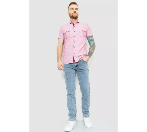 Сорочка чоловіча смужка, колір рожевий, 186R1429