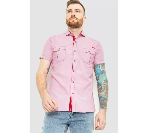 Сорочка чоловіча смужка, колір рожевий, 186R1429