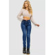 Джинсы женские с потертостями, цвет синий, 214R1413.