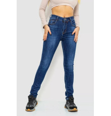 Джинсы женские с потертостями, цвет синий, 214R1413.