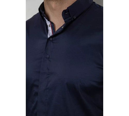 Рубашка мужская, цвет темно-синий, 214R5007