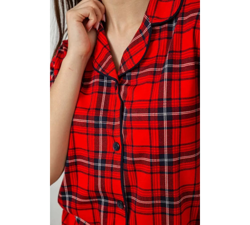 Жіноча піжама в клітину, колір червоний, 219RP-320