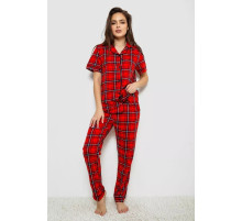 Жіноча піжама в клітину, колір червоний, 219RP-320