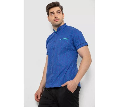 Рубашка мужская с принтом, цвет синий, 214R3050