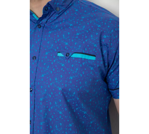 Рубашка мужская с принтом, цвет синий, 214R3050