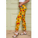 Літні жіночі штани, гірчичного кольору в принт, 172R064