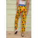 Літні жіночі штани, гірчичного кольору в принт, 172R064