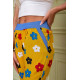 Літні жіночі штани, гірчичного кольору в принт, 172R064