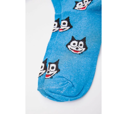 Женские носки, голубого цвета с принтом, средней длины, 167R346
