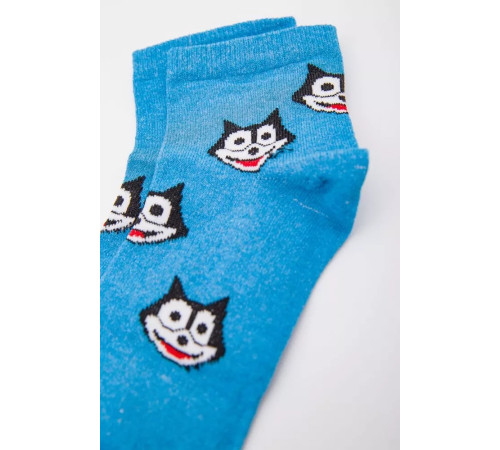 Женские носки, голубого цвета с принтом, средней длины, 167R346