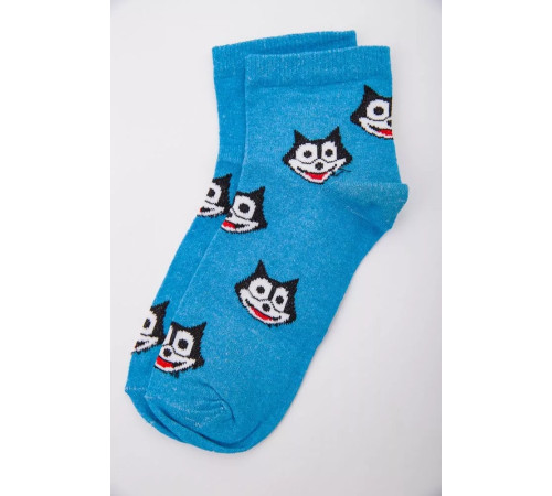 Женские носки, голубого цвета с принтом, средней длины, 167R346