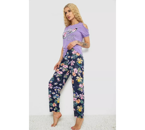 Пижама женская с принтом, цвет сиреневый, 243R2038-D