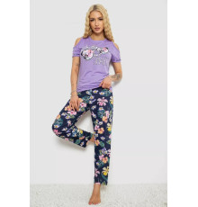 Піжама жіноча з принтом, колір бузковий, 243R2038-D