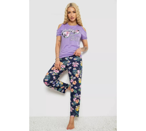 Пижама женская с принтом, цвет сиреневый, 243R2038-D
