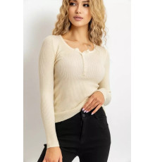 Кофта женская базовая в рубчик, цвет кремовый, 204R002.
