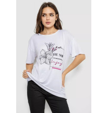 Футболка жіноча з принтом, колір білий, 244R605