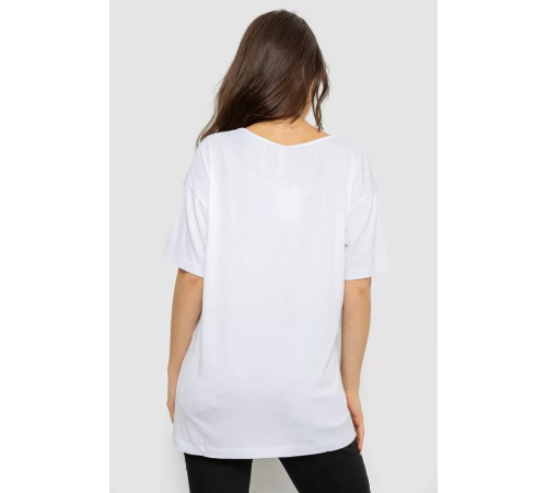 Футболка жіноча з принтом, колір білий, 244R605