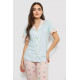 Жіноча піжама з принтом, колір блакитний, 243R7125