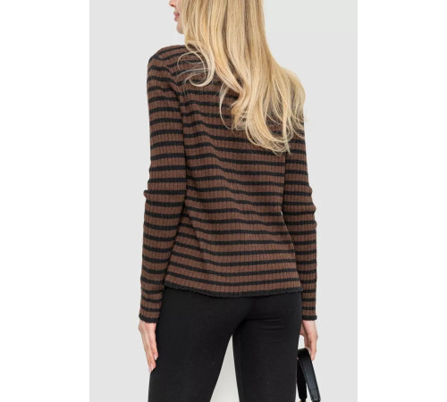 Гольф женский в полоску, цвет коричнево-черный, 244R2305