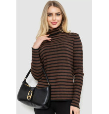 Гольф женский в полоску, цвет коричнево-черный, 244R2305