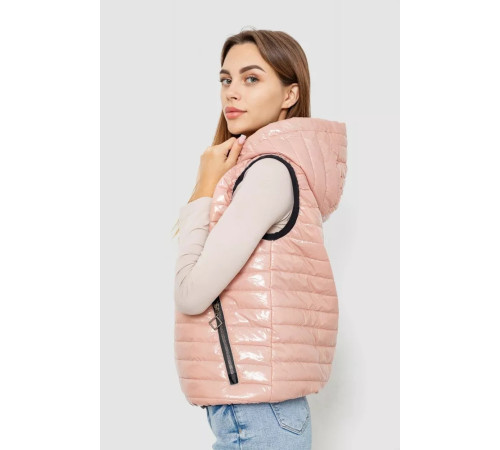 Жилетка женская дутая, цвет пудровый, 102R380-1.