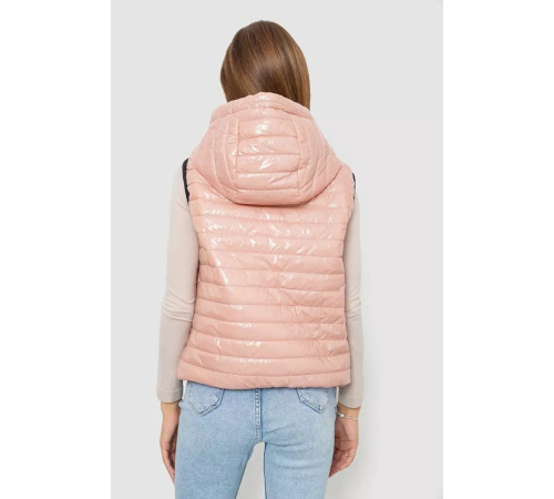 Жилетка женская дутая, цвет пудровый, 102R380-1.