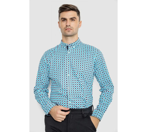 Рубашка мужская повседневная, цвет бело-голубой, 247R401