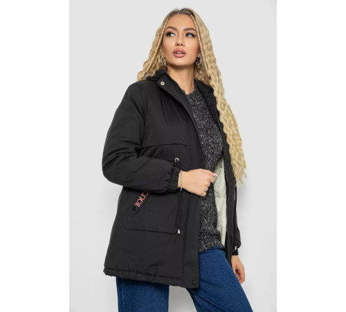 Куртка жіноча демісезонна, колір чорний, 243R19050