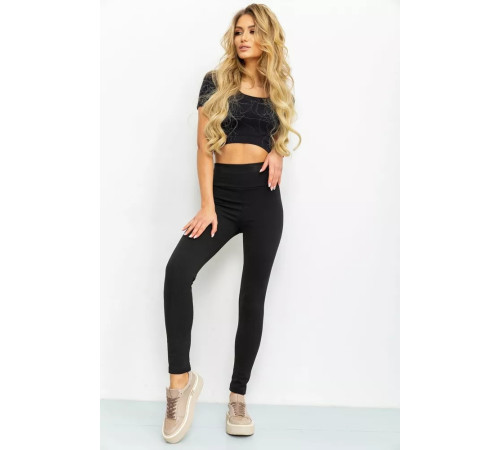 Лосины в рубчик, цвет черный, 241R100