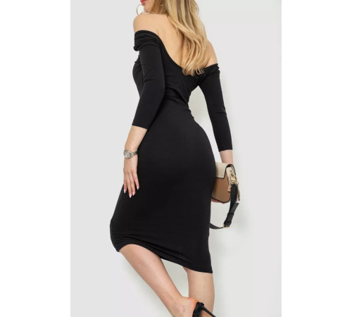 Сукня базова однотонна, колір чорний, 244R191