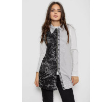 Сукня на блискавці в комплекті з лонгслівом, колір сіро-чорний, 247R18790