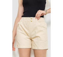 Шорти жіночі на резинці з манжетом, колір світло-бежевий, 214R638