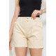Шорты женские на резинке с манжетом, цвет светло-бежевый, 214R638.
