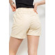 Шорты женские на резинке с манжетом, цвет светло-бежевый, 214R638.