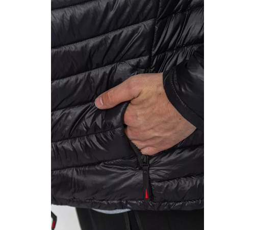 Куртка чоловіча демісезонна з капюшоном, колір чорний, 214R05