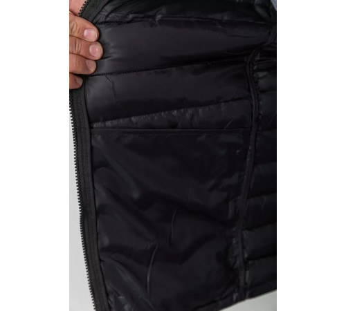 Куртка чоловіча демісезонна з капюшоном, колір чорний, 214R05