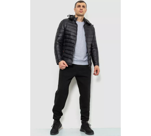 Куртка чоловіча демісезонна з капюшоном, колір чорний, 214R05