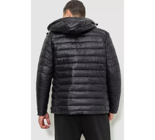 Куртка чоловіча демісезонна з капюшоном, колір чорний, 214R05