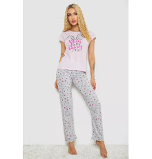 Женская пижама с принтом, цвет розовый, 243R7077