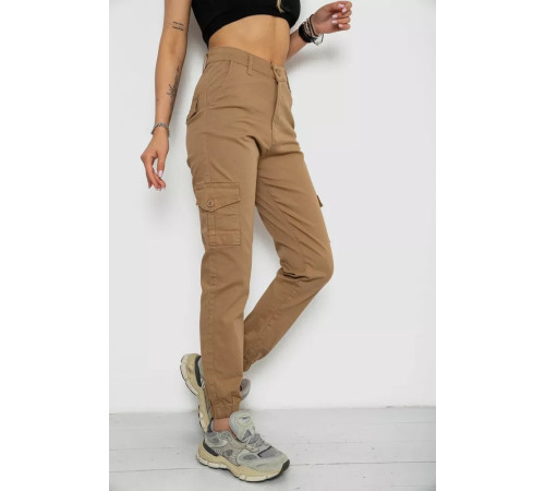 Джинсы женские карго, цвет коричневый, 182R5654