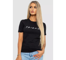 Женская футболка с принтом, цвет черный, 238R57396