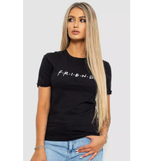 Футболка жіноча з принтом, колір чорний, 238R57396