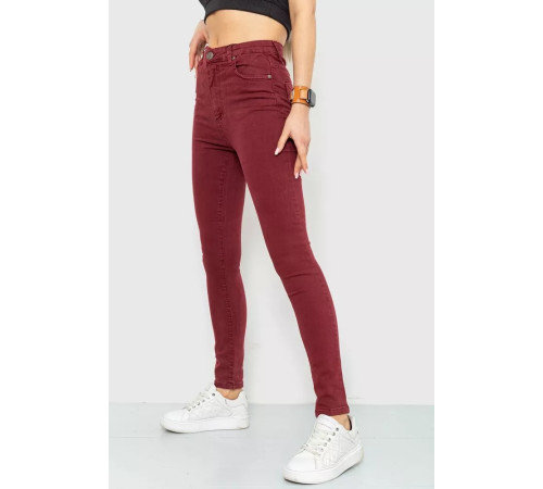 Джинсы женские, цвет бордовый, 164R357
