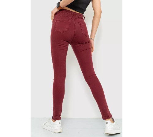 Джинсы женские, цвет бордовый, 164R357