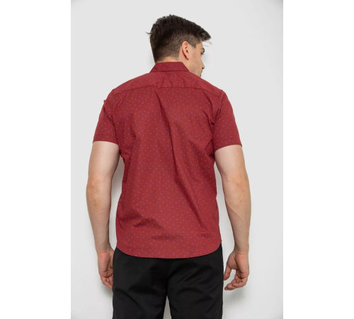 Рубашка мужская с принтом, цвет бордовый, 214R7340-1.