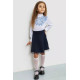 Блуза для дівчаток ошатна, колір біло-синій, 172R025